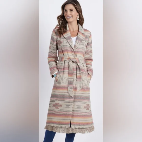 Soft Surroundings Ranch House Blanket Coat Luna Duster - Picture 1 of 6